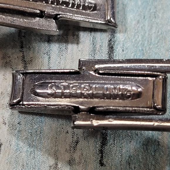 Sterling Square Cuff Links. - Picture 6 of 10